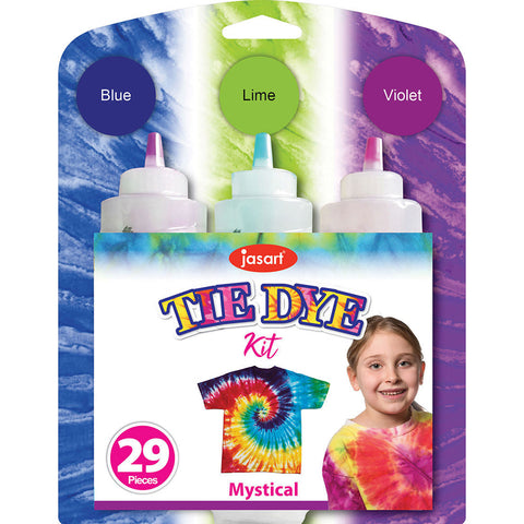 Jasart 29pc Art/Craft Tie Dye Kit 3-Colour Set with Instructions Mystical