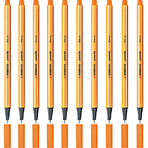 Stabilo 88 Point Fineliner Pen Fine (Orange) [Box 10]