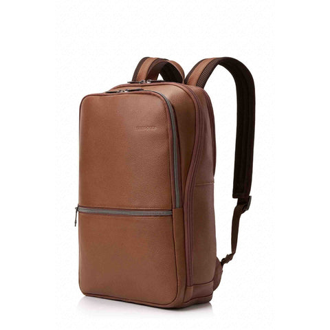 Samsonite Classic Leather Slim Backpack (Cognac)