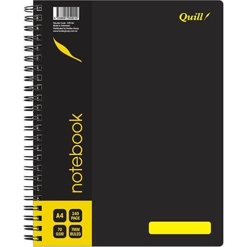 Quill Q595A Note Book Spiralbound 70Gsm 240 Page A4