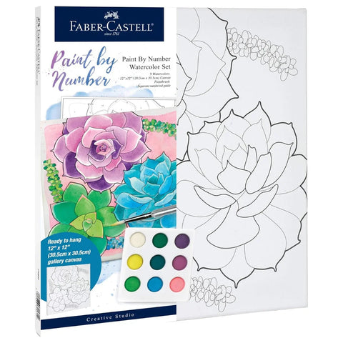 Faber-Castell Creative Studio Paint by Numbers Succulents Watercolour Set