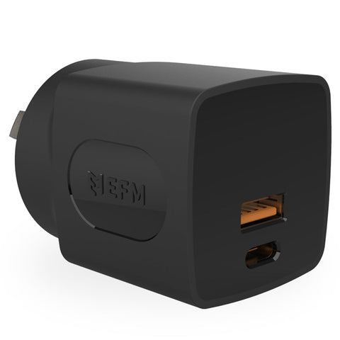 EFM 30W Dual Port Wall Charger (Black)