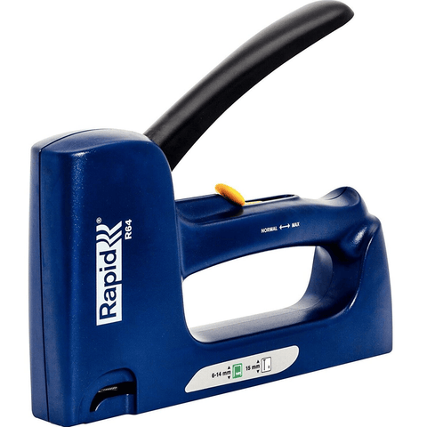 Rapid R64e Dual Staple Gun Tacker Flatwire Staples 140/6-14 & Brads 8/15 Plastic