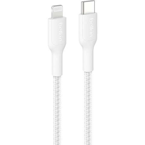 Belkin BoostCharge Braided USB-C to Lightning Cable 2m (White)