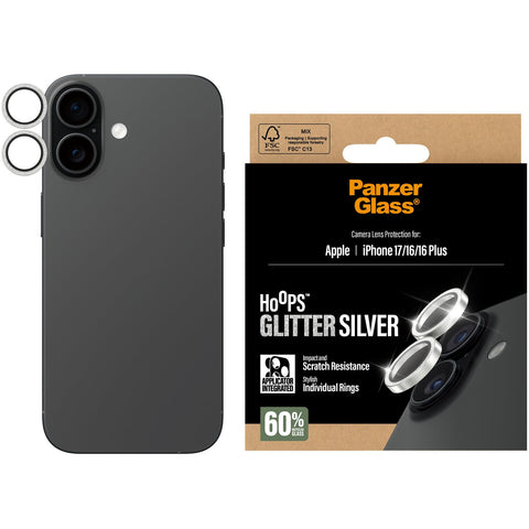 PanzerGlass Hoops Lens Protector for iPhone 17 (Glitter Silver)