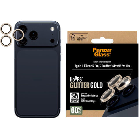 PanzerGlass Hoops Lens Protector for iPhone 17 Pro/17 Pro Max (Glitter Gold)