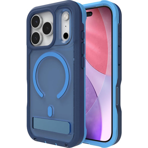 ZAGG Rainier Snap Kickstand + Camera Control Button Case for iPhone 17 Pro (Cobalt Horizon)
