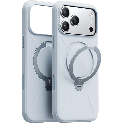 Torras Ostand Spin Silicone Case for iPhone 17 Pro Max (Baby Blue)