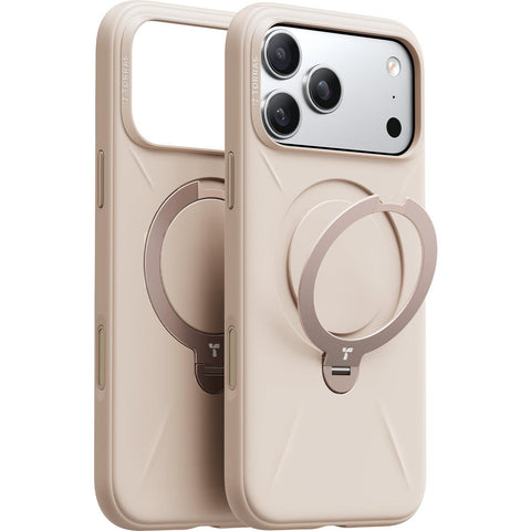 Torras Ostand Spin Silicone Case for iPhone 17 Pro (Desert Gold)