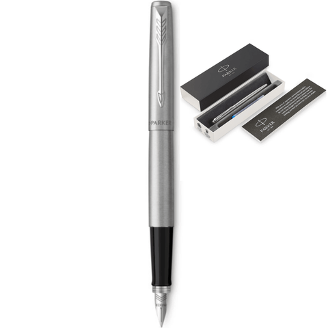 Parker Jotter Fountain Pen Chrome Trim Gift Box Set (Stainless Steel)
