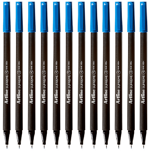 Artline Box 12 Supreme Fineliner Pen 0.4mm Royal (Blue)