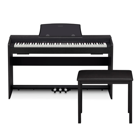 Casio PX-770BK Privia 88-Note Digital Electric Piano with Foot Pedals and Bench (Black)