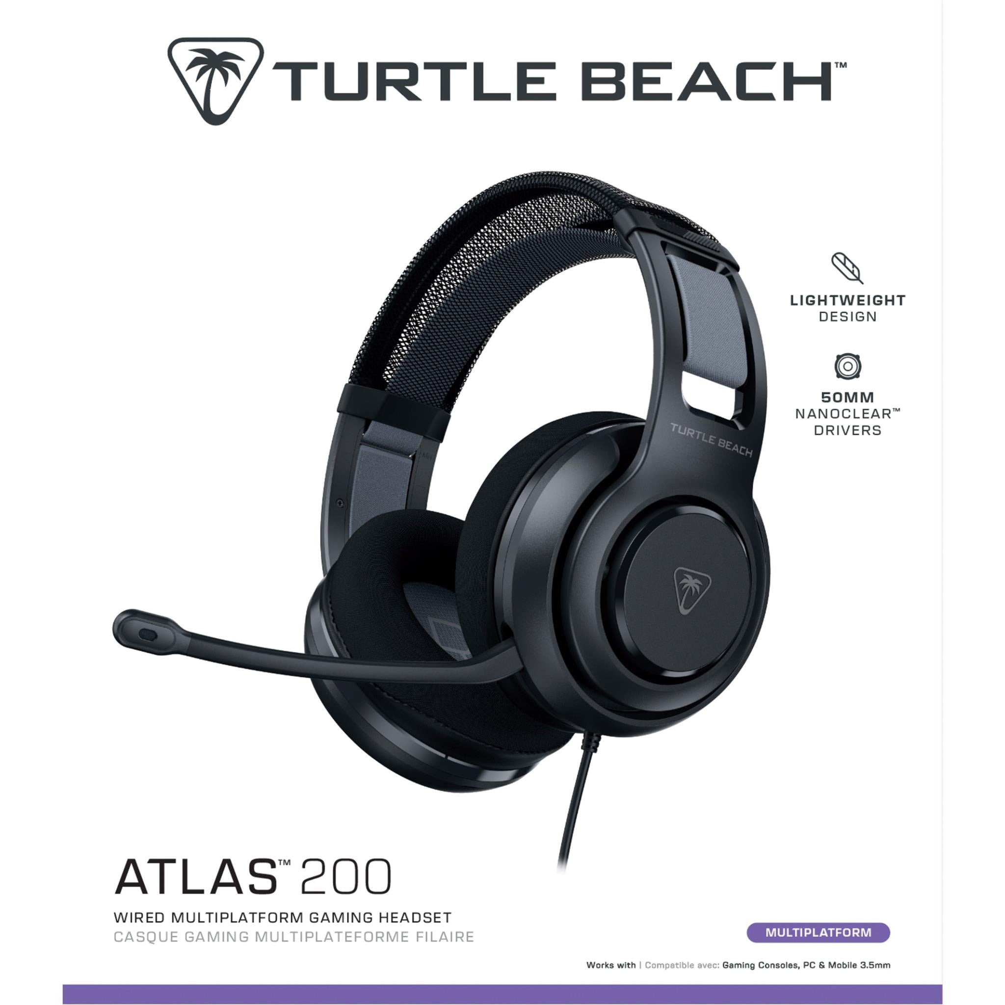 TurtleBeach®Atlas™200WiredMulti-PlatformGamingHeadset(Grey)