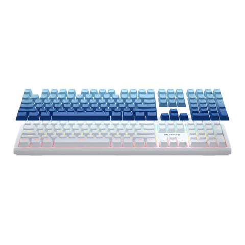 Playmax PRO White RGB Mechanical Gaming Keyboard (Blue Bonus Key Caps)