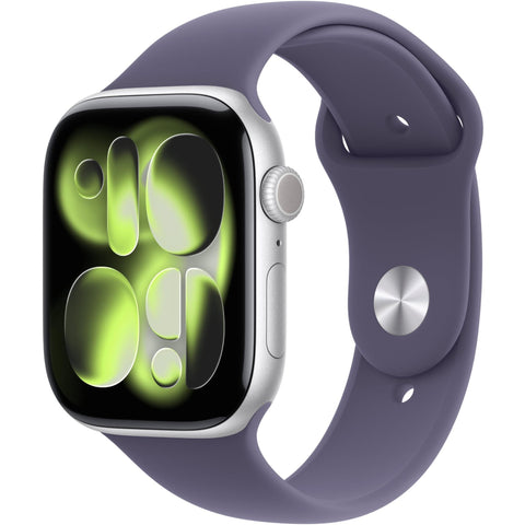 Apple Watch Series 11 46mm Silver Aluminium Case GPS Sport Band (S/M) [Purple Fog]
