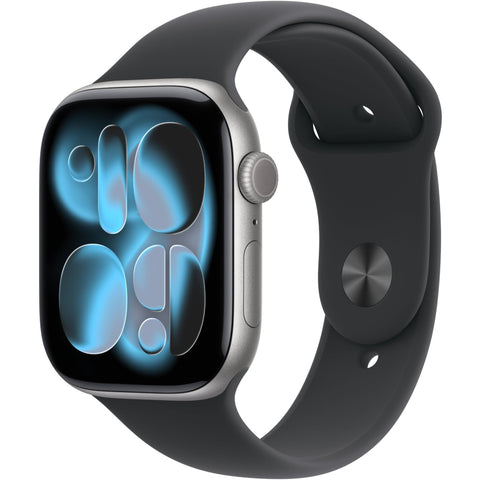 Apple Watch Series 11 46mm Space Grey Aluminium Case GPS + Cellular Sport Band (M/L) [Black]