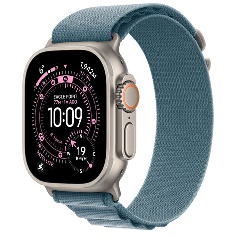 Apple Watch Ultra 3 49mm Natural Titanium Case GPS + Cellular Light Blue Alpine Loop (Small)