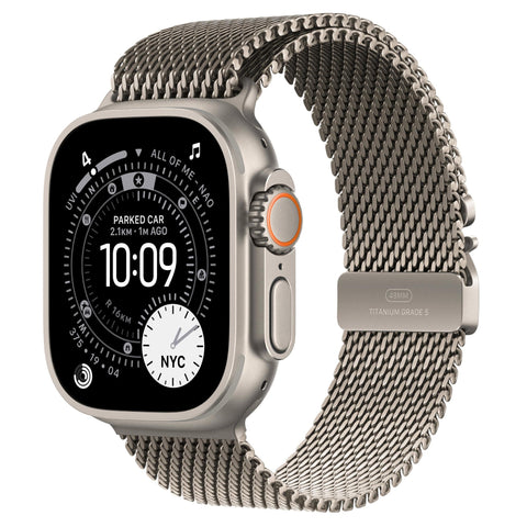 Apple Watch Ultra 3 49mm Natural Titanium Case GPS + Cellular Milanese Loop (Medium)