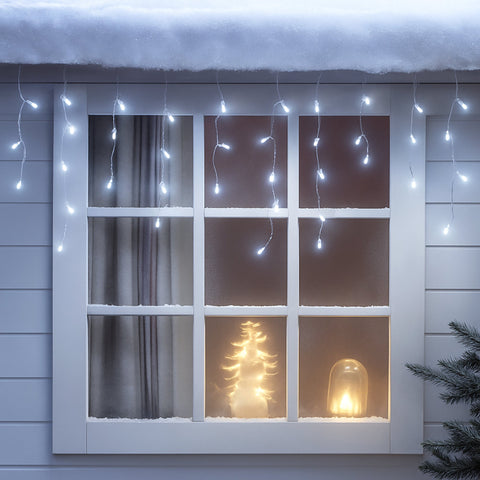 Lexi Lighting 480 LED Crazy Twinkle Icicle Christmas Lights White