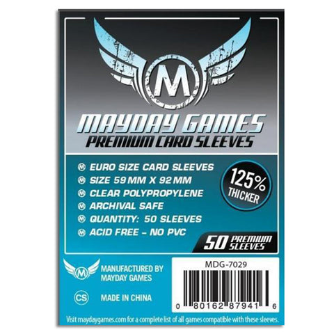 Mayday Games Mayday Premium Euro Card Sleeves Pack of 50 59 X 92 MM