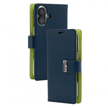 Goospery Rich Diary for iPhone 17 - Navy, Non-Magsafe