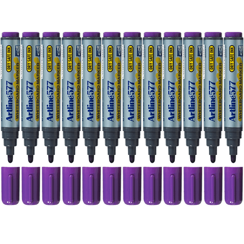 Artline 577 Whiteboard Marker 2mm Bullet Tip (Purple) [Box 12]
