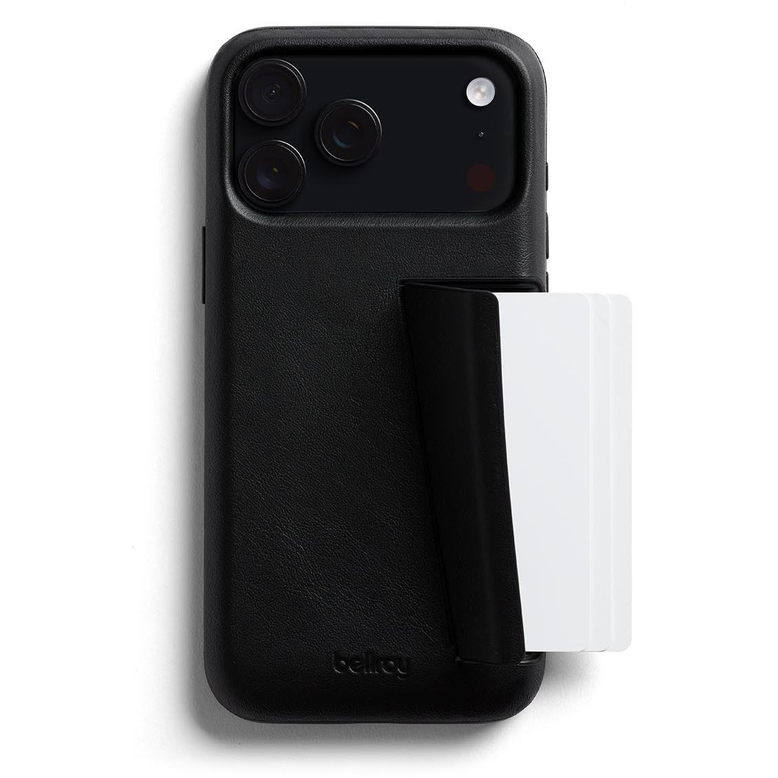 Bellroy Leather 3-Card Case for iPhone 17 Pro Max(Black) - JB Hi-Fi