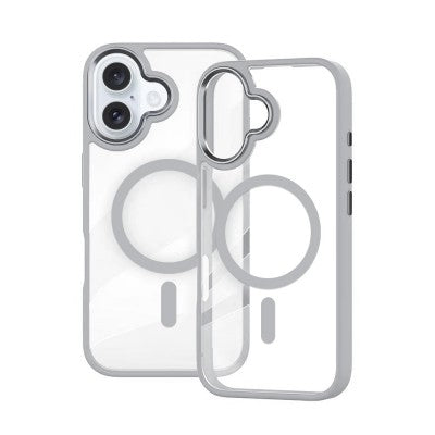 Redefine Clear Case with Metal Lens for iPhone 16 Plus - Grey
