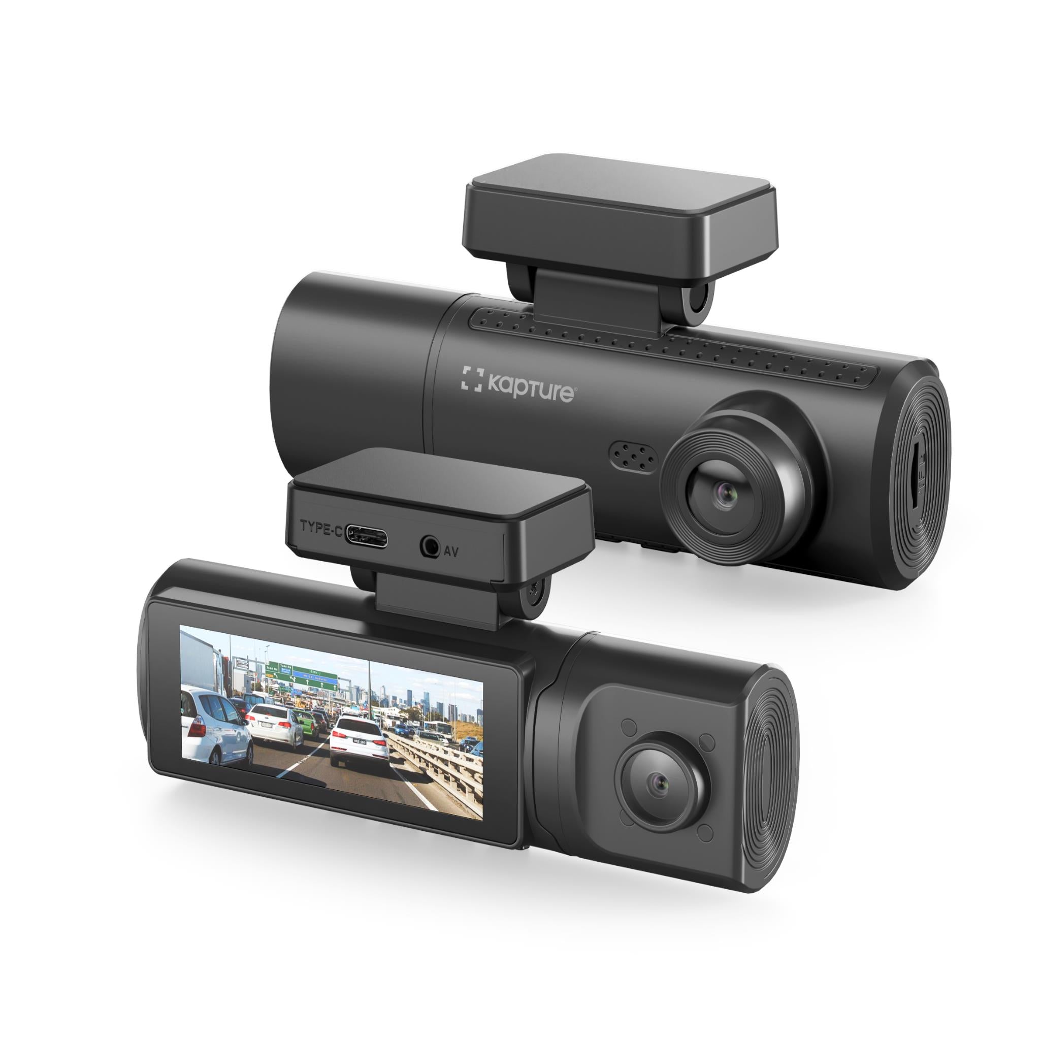Kapture KPT-3300 4K Front & 1080p Rear Dash Camera with 3.2