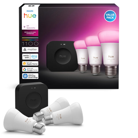 Philips HueWCA 8.1W A60 E27 Smart Bulb Pro Kit (3 Pack)