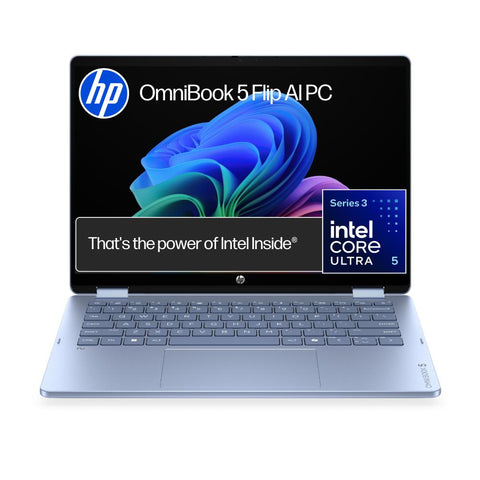 HP OmniBook 5 Flip 14" WUXGA 2-In-1 OLED AI PC Laptop (Intel Core Ultra 5 - 322)[512GB/Sky Blue]