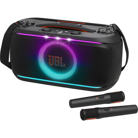 JBL Partybox On The Go 2 with Two non-AI Mics (Black)