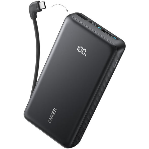 Anker 20K 22.5W Power Bank with Built-in USB-C Cable (Black)