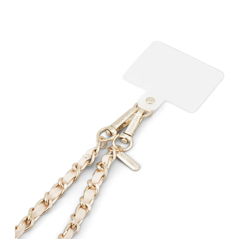 Case-Mate Crossbody Phone Strap (Gold Chain/Cream Leather)