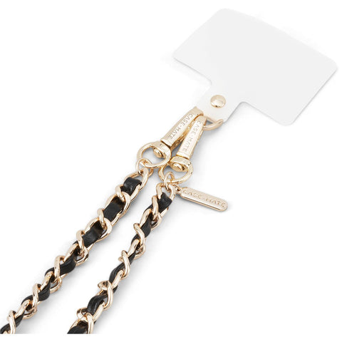 Case-Mate Crossbody Phone Strap (Gold Chain/Black Leather)
