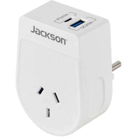 Jackson MOVE Rapid Charge PD20W USB-C/A Outbound Travel Adaptor for Europe, Bali & More