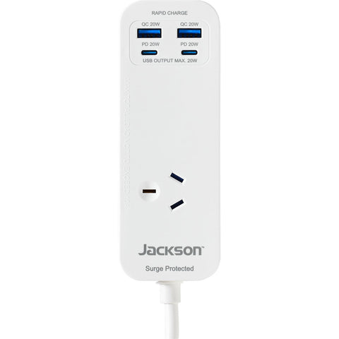 Jackson Rapid Charge PD20W USB-C & USB-A  Portable Powerboard (White)