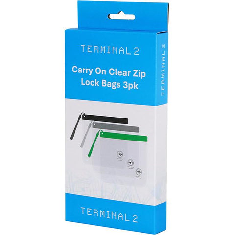 Terminal 2 Carry on Zip Lock Bags 3 Pack