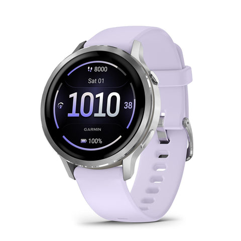 Garmin Venu 4 Smartwatch 41mm (Silver/Periwinkle Silicone Band)