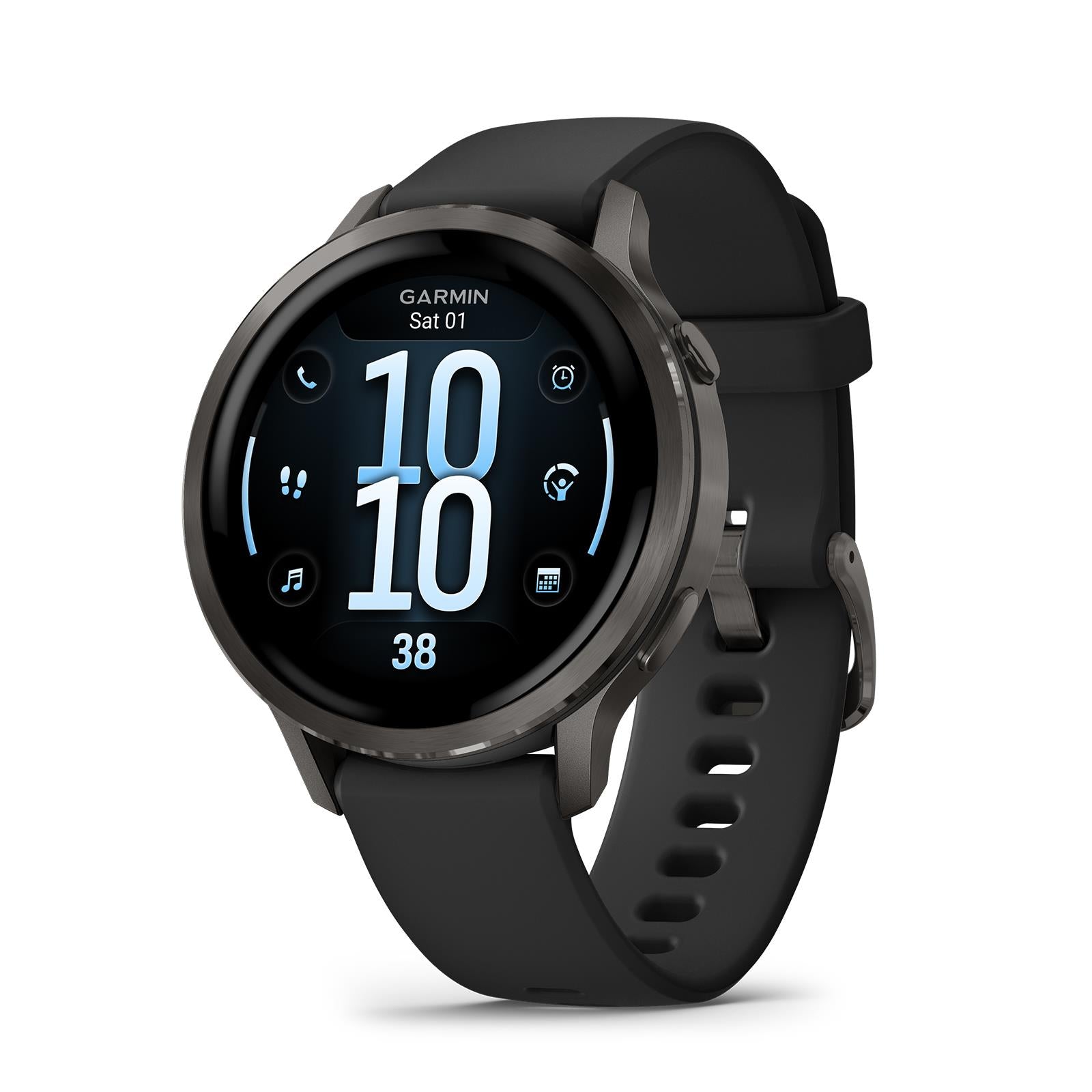 Garmin Venu Smartwatch 41mm Silver/Black Silicone Band JB Hi-Fi