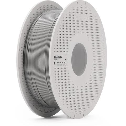 Bambu Lab PLA Basic 3D Printer Filament With Spool (Grey) [1kg]