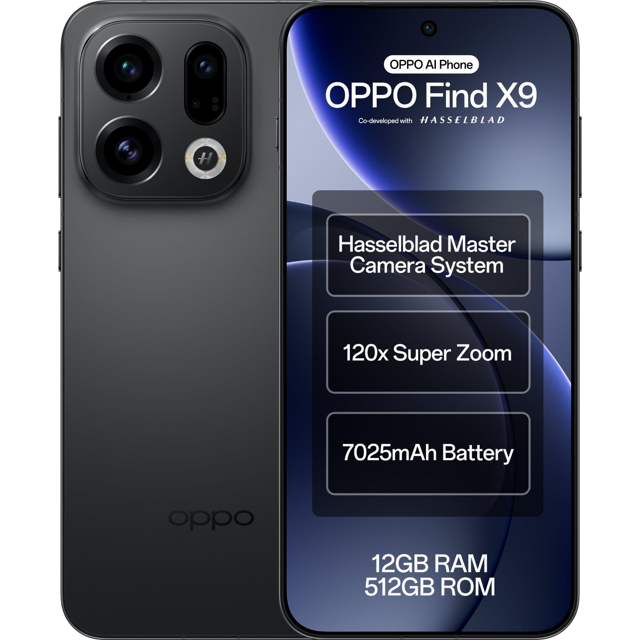 OPPO Find X9 5G 512GB Smartphone in Black - JB Hi-Fi