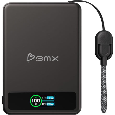 BMX SolidSafe 5K Semi-Solid-State 15W Magnetic Power Bank with Display (Black)