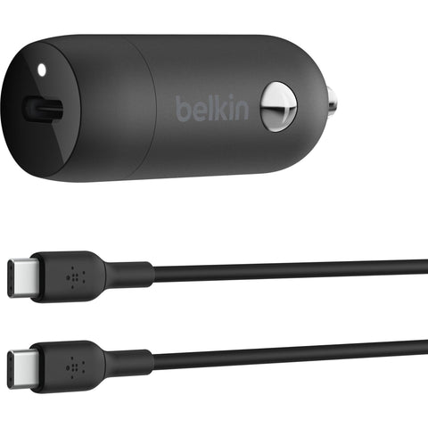 Belkin Boostcharge 30W USB-C PD Car Charger with USB-C to USB-C Cable