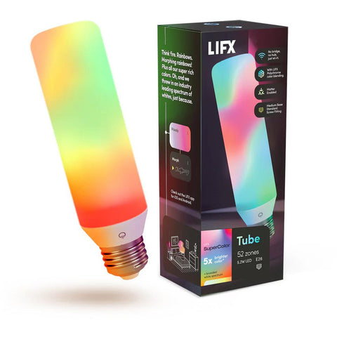 LIFX T10 Polychrome Glass Tube E27 Colour Smart Bulb