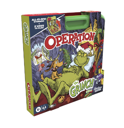 Christmas Warehouse - XMTY2611 Official Hasbro Operation The Grinch Edition Game | Electronic Board Game Green