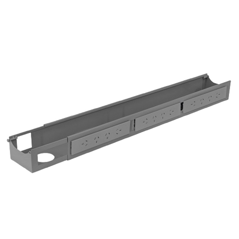 Desky Integrated Cable & Data Channel 12-Plug Grey