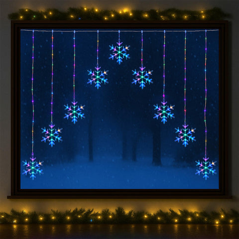 Lexi Lighting Curtain with snowflake - Multicolour