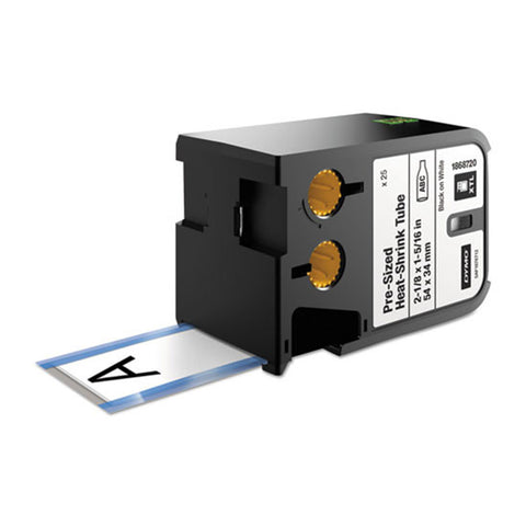 Dymo XTL Black on White Heat Shrink Tube - 54x34mm
