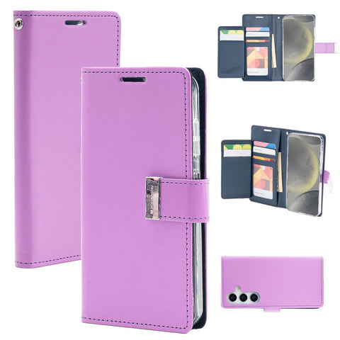 Goospery Rich Diary for Samsung Galaxy S25 Plus - Purple, MagSafe